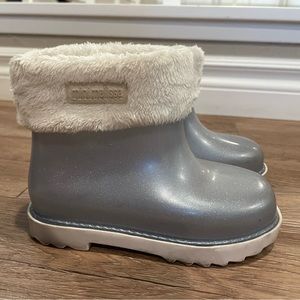 Mini Melissa Silver Glitter Boots